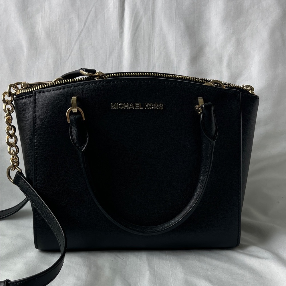Michael Kors Black Satchel with Gold‎ Accents